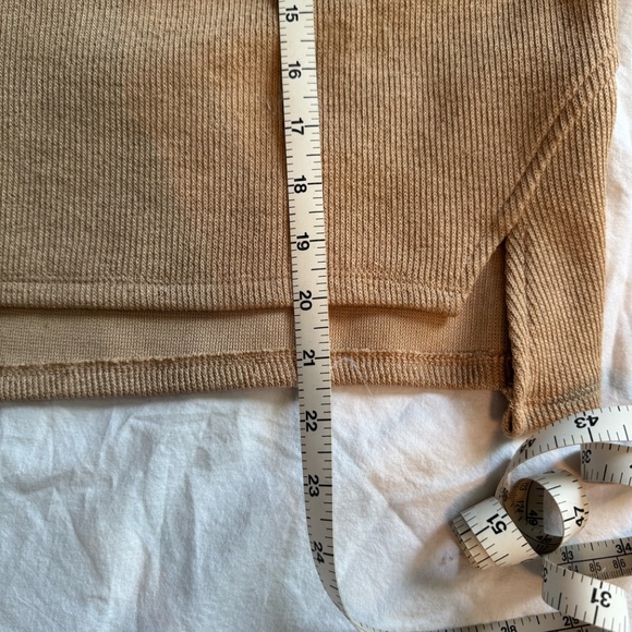 Hyfve Tan Sweater with Notched Front and Lantern sleeve - Picture 4 of 7